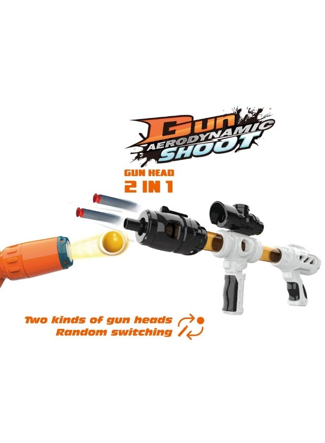 Chamdol 2-in-1 Air Power Pump EVA Soft Ball Blaster Gun Toy with Interchangeable Gun Heads – Safe Foam Bullet Shooting Set for Kids - Image 4